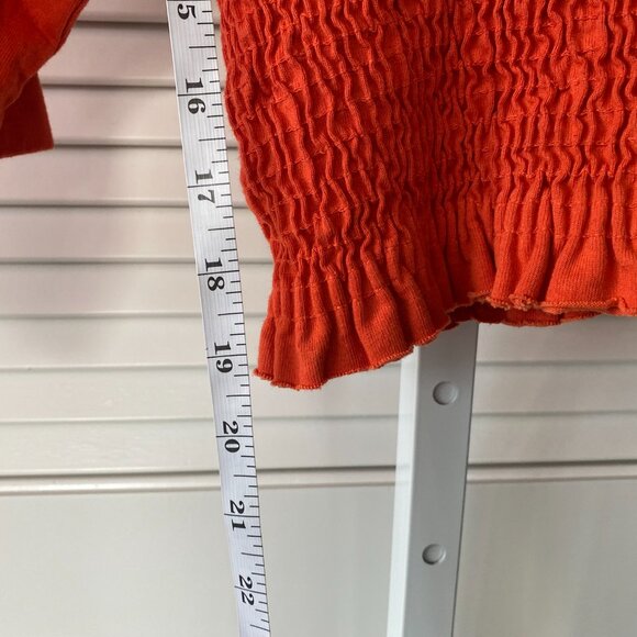 Free People Beach Relaxed Blouson Top, Burnt Orange, Size S - Picture 3 of 6